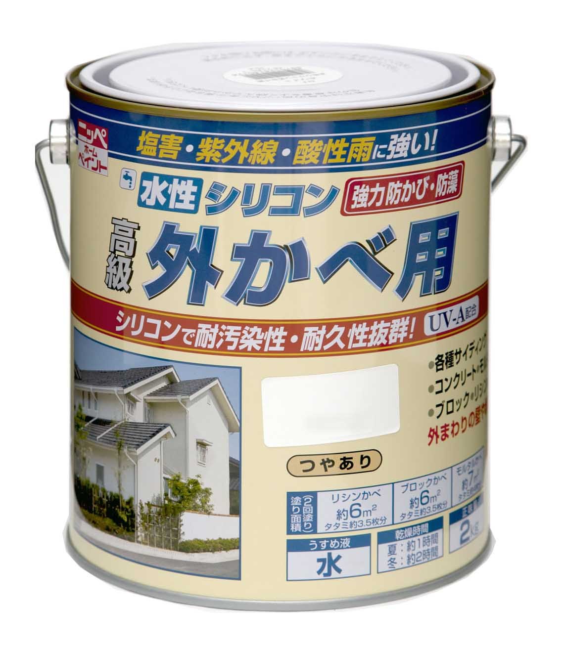 73102095_03 ニッペ 水性シリコン外かべ用2KG アイボリー