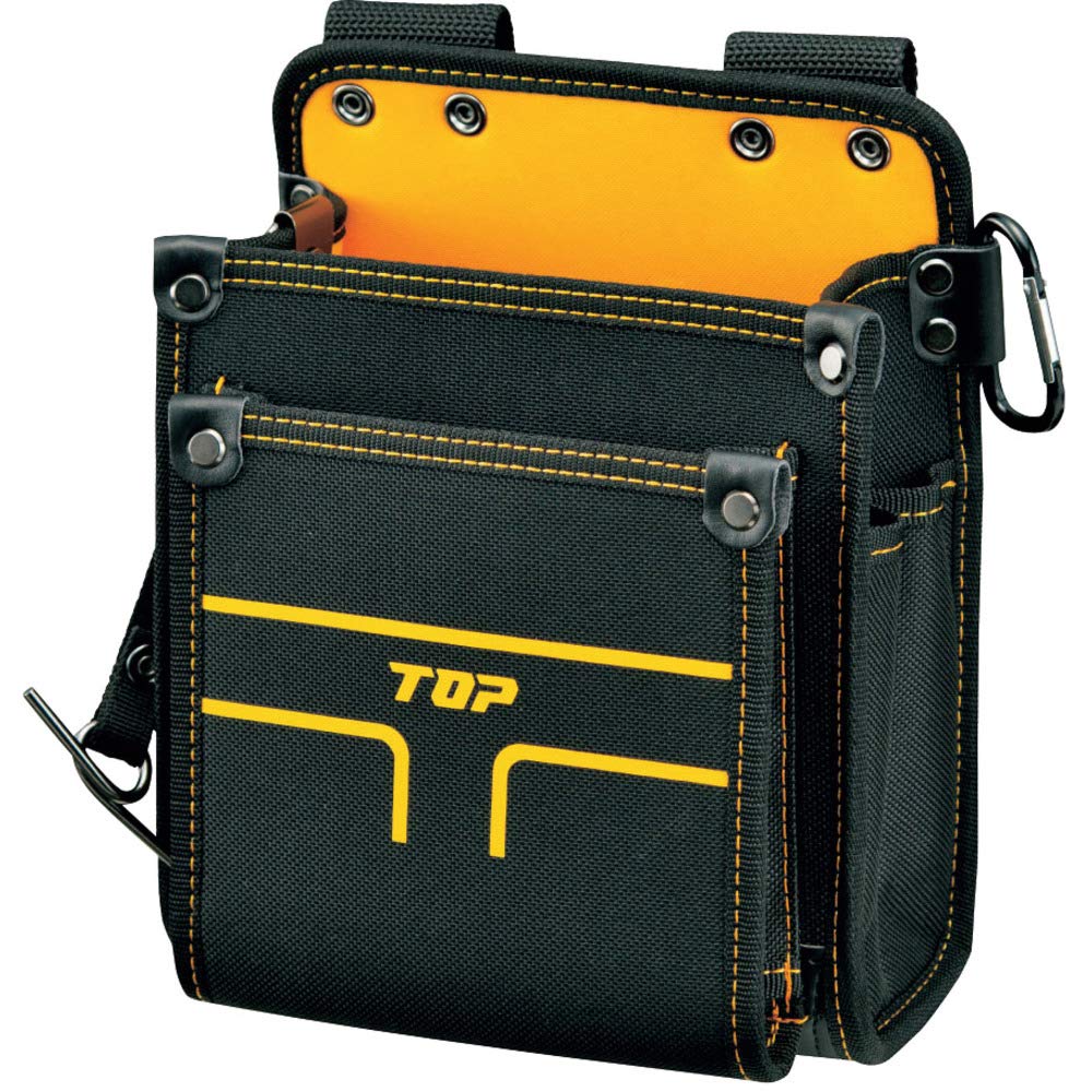 TPD-201M トップ (TOP) 電工用腰袋2段タイプ 中 斜め差し機能 テープホルダー付 カラビナ付 TPD-201M