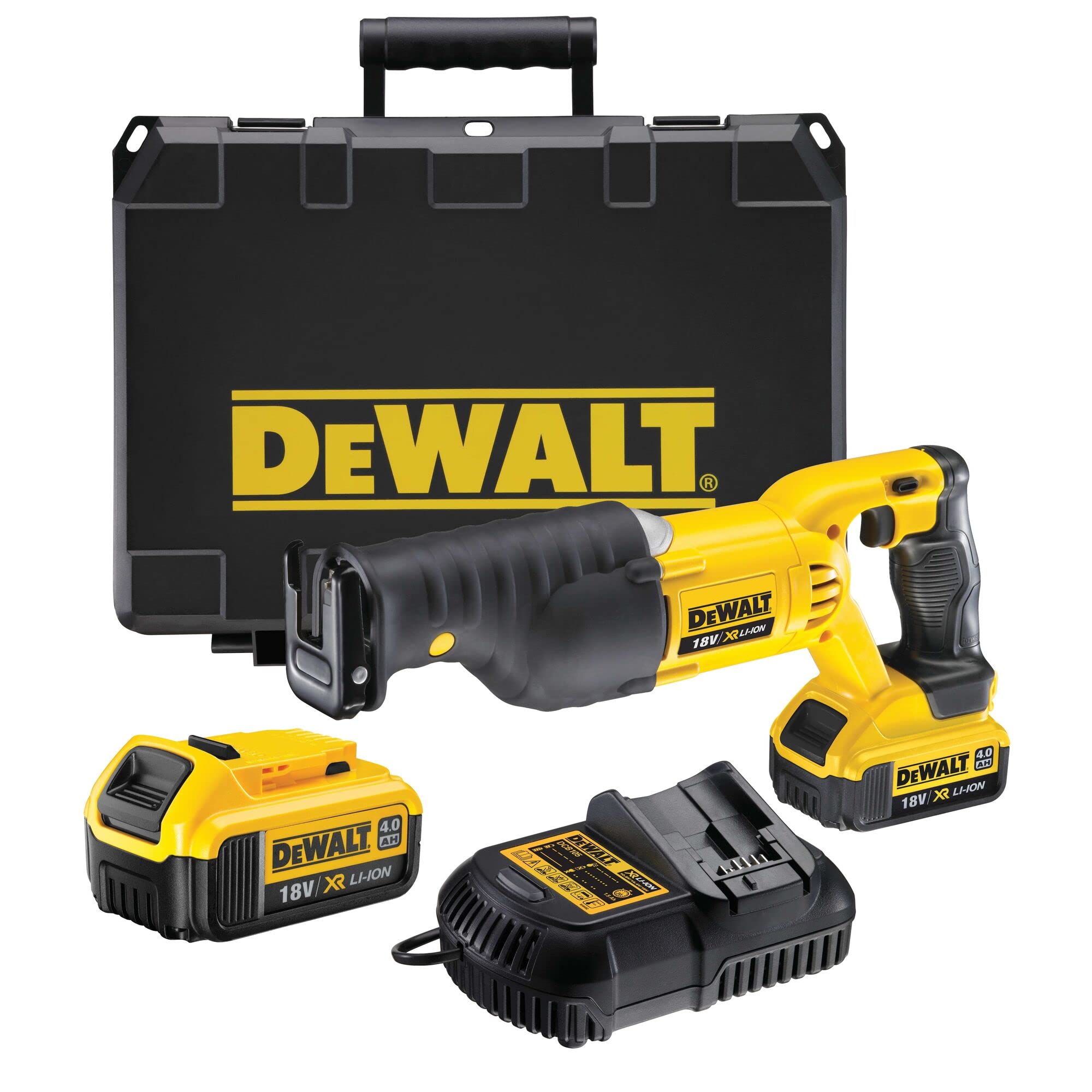 DCS380M2-JP デウォルト(DEWALT) コードレス レシプロソー 電動工具 切断工具 ブラシレスモーター 自由な角度 4方向 クランプ 18V バッテリー2個付き DCS380M2