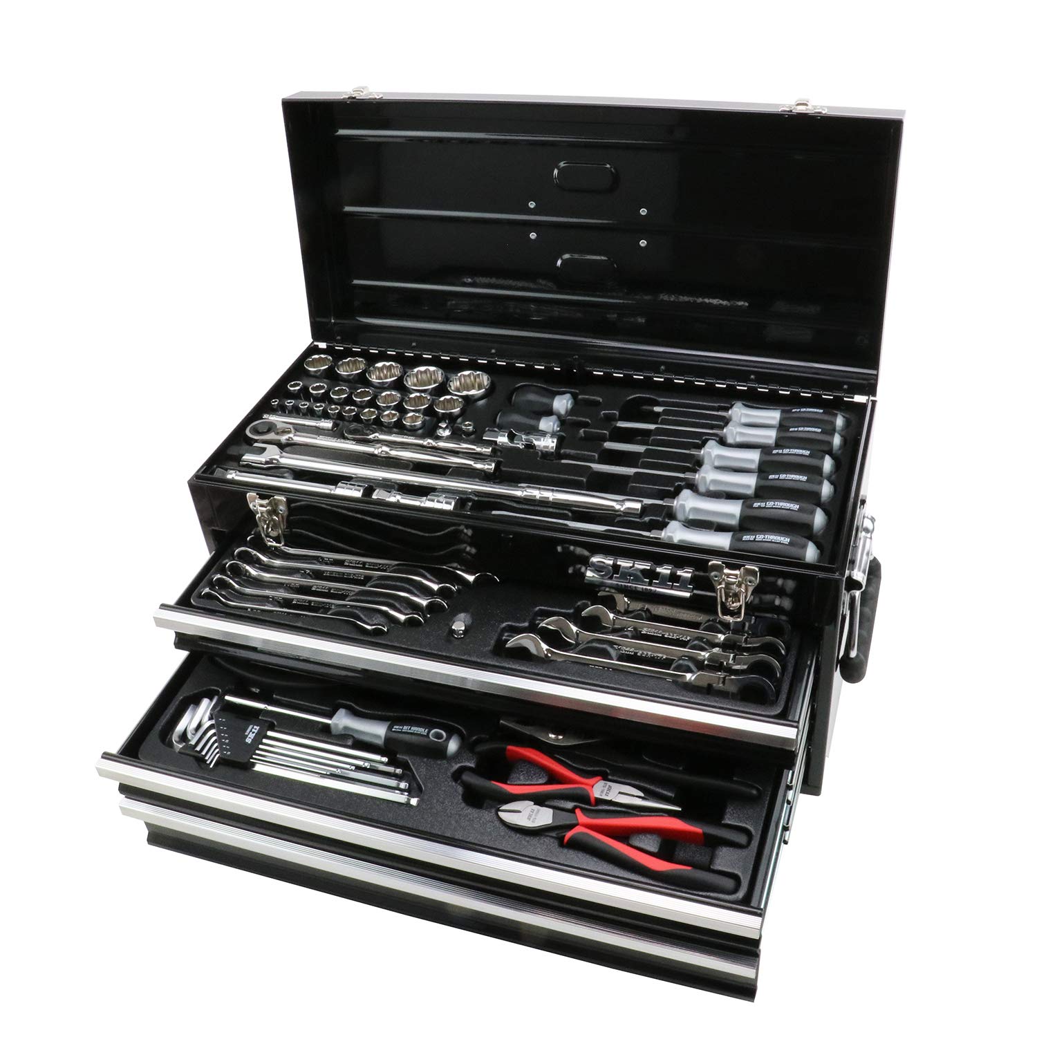 SK11(エスケー11) 整備工具セット 差込各12.7&6.35sq SST-19117BK ブラック 117点組 1セット 【欠品中】