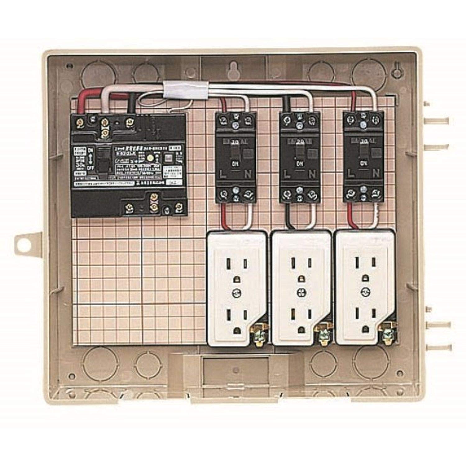 未来工業 屋外電力用仮設ボックス 漏電しゃ断器・分岐ブレーカ・コンセント内蔵 ELB組込品 12-3C 【欠品中】