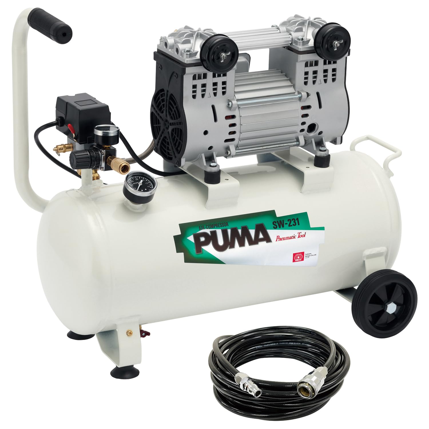 SK11(エスケー11) エアコンプレッサー SW-231 SW-L30LPF-01+ウレタンホース10m EUH-10ECB付き 【欠品中】