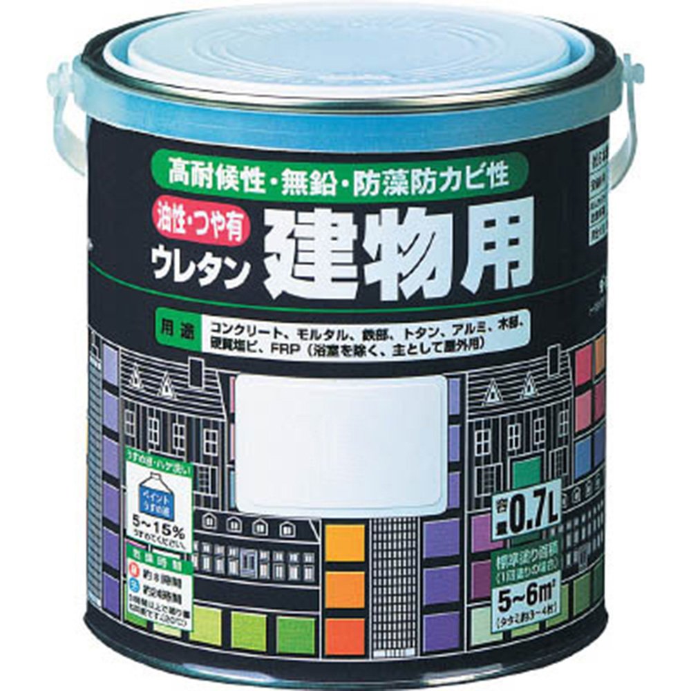 H06-1601-6S ロックペイント 油性・つや有ウレタン建物用塗料 ねずみいろ 1.6L H06-1601-6S