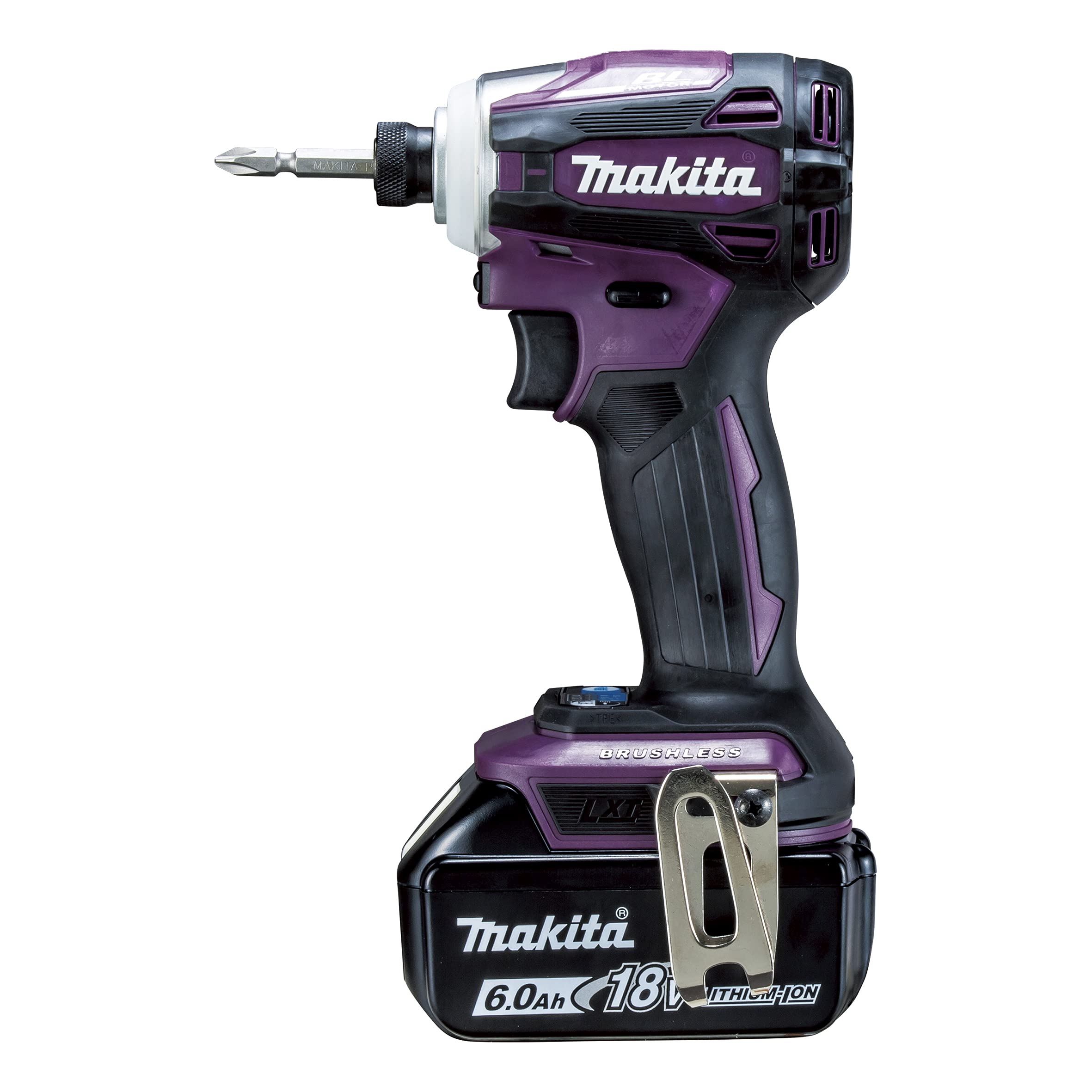 マキタ インパクトドライバTD172(18V)オーセンティックパープル トルク180Nm 6.0Ahバッテリ2本・充電器付 TD172DGXAP 【欠品中】