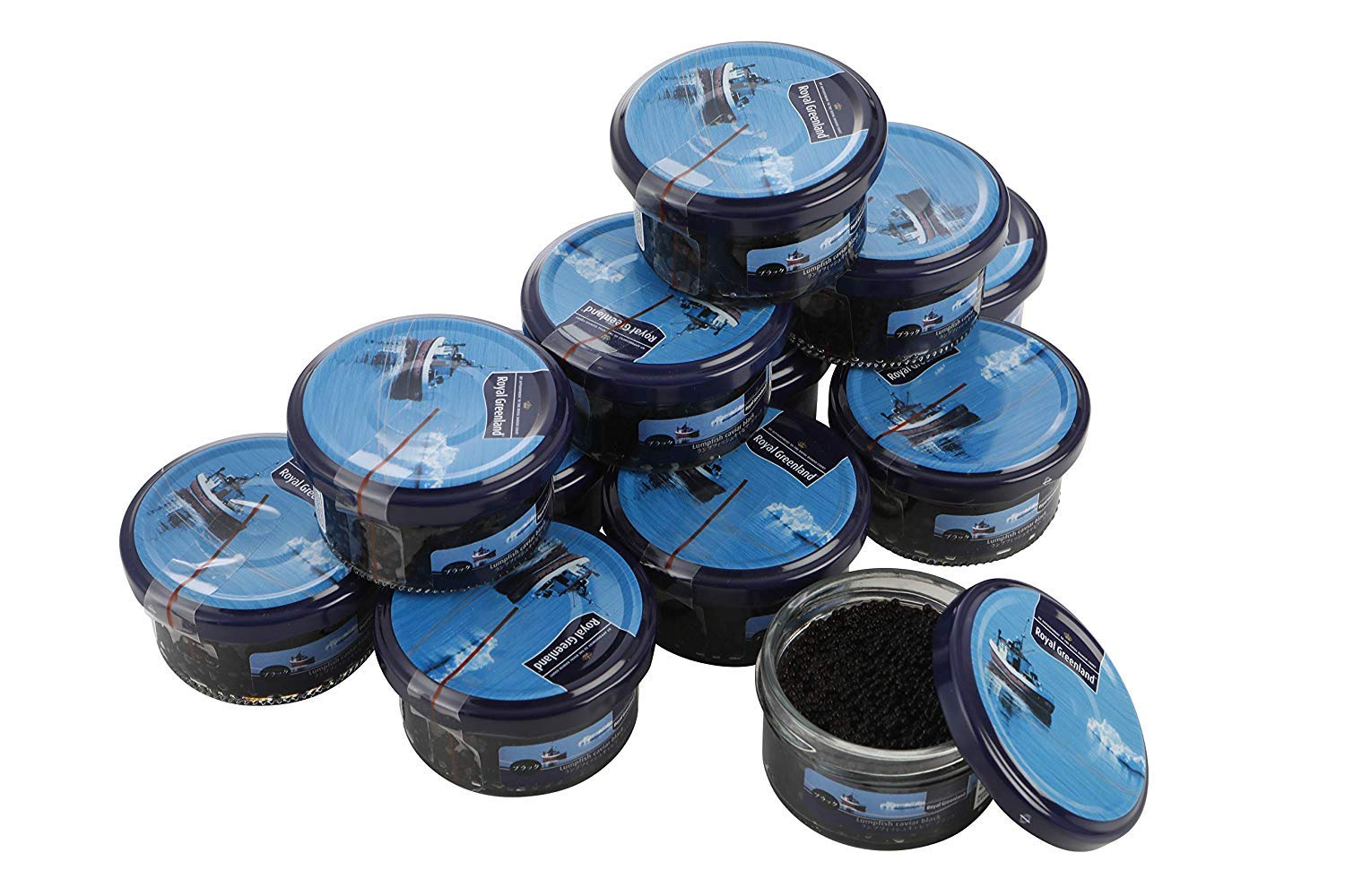 訳あり ラベル不良品 ロイヤルグリーンランド ランプフィッシュキャビア [ チルド品 / 50g : 12個セット ] クラッカーやパスタに ( 食べきりサイズ )