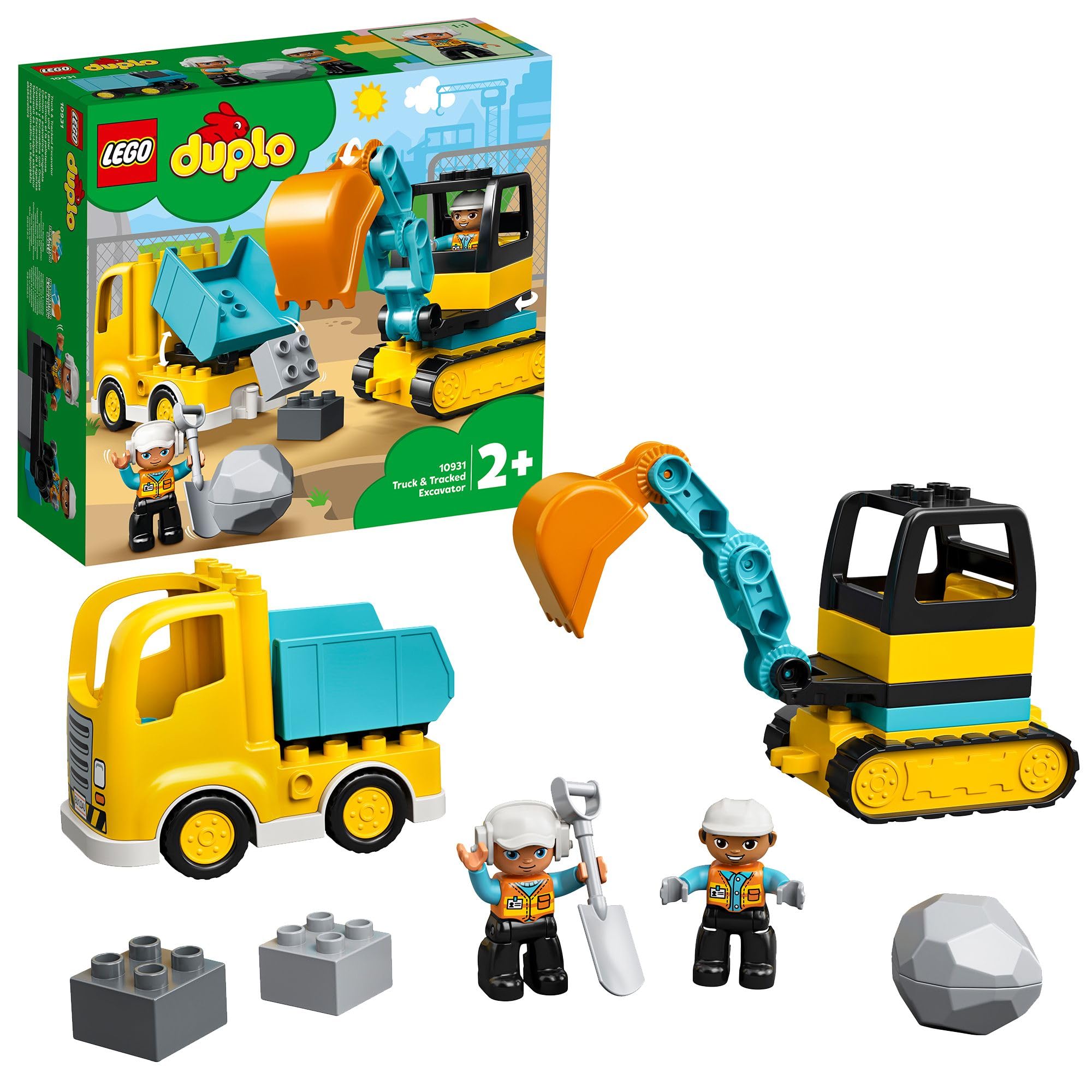 10931 レゴ LEGO  デュプロ トラックとショベルカー おもちゃ 玩具 誕生日 プレゼント ブロック 知育 男の子 女の子 子供 1歳半 2歳 4歳 幼児 乗り物 車 ミニカー 街づくり 10931