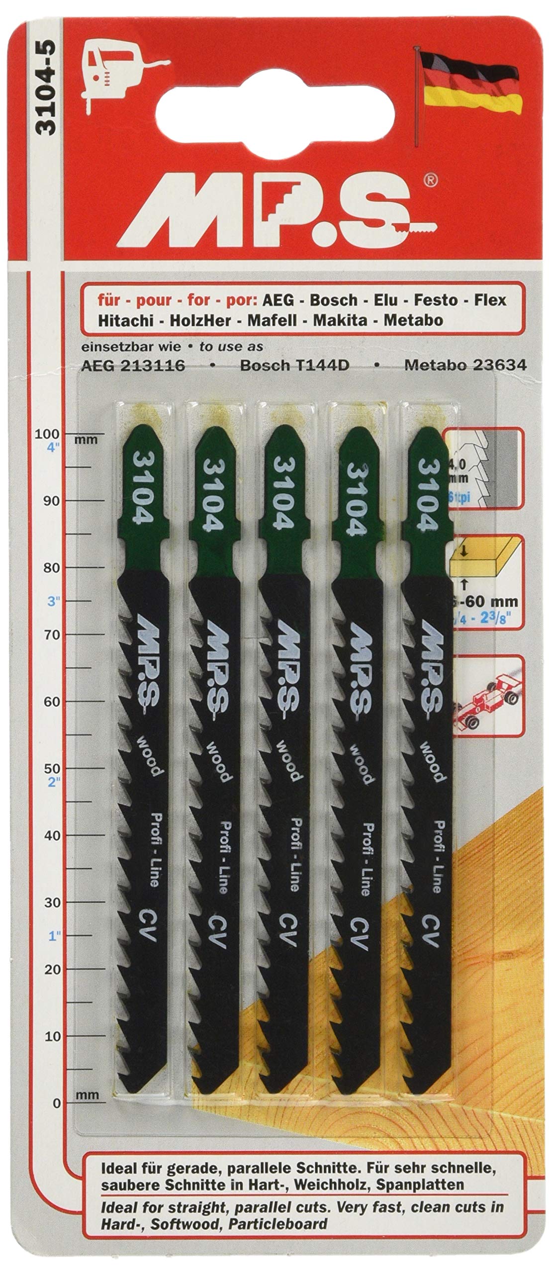 3104 MPS社 MPS ジグソーブレード 木工用 5本 3104 3104