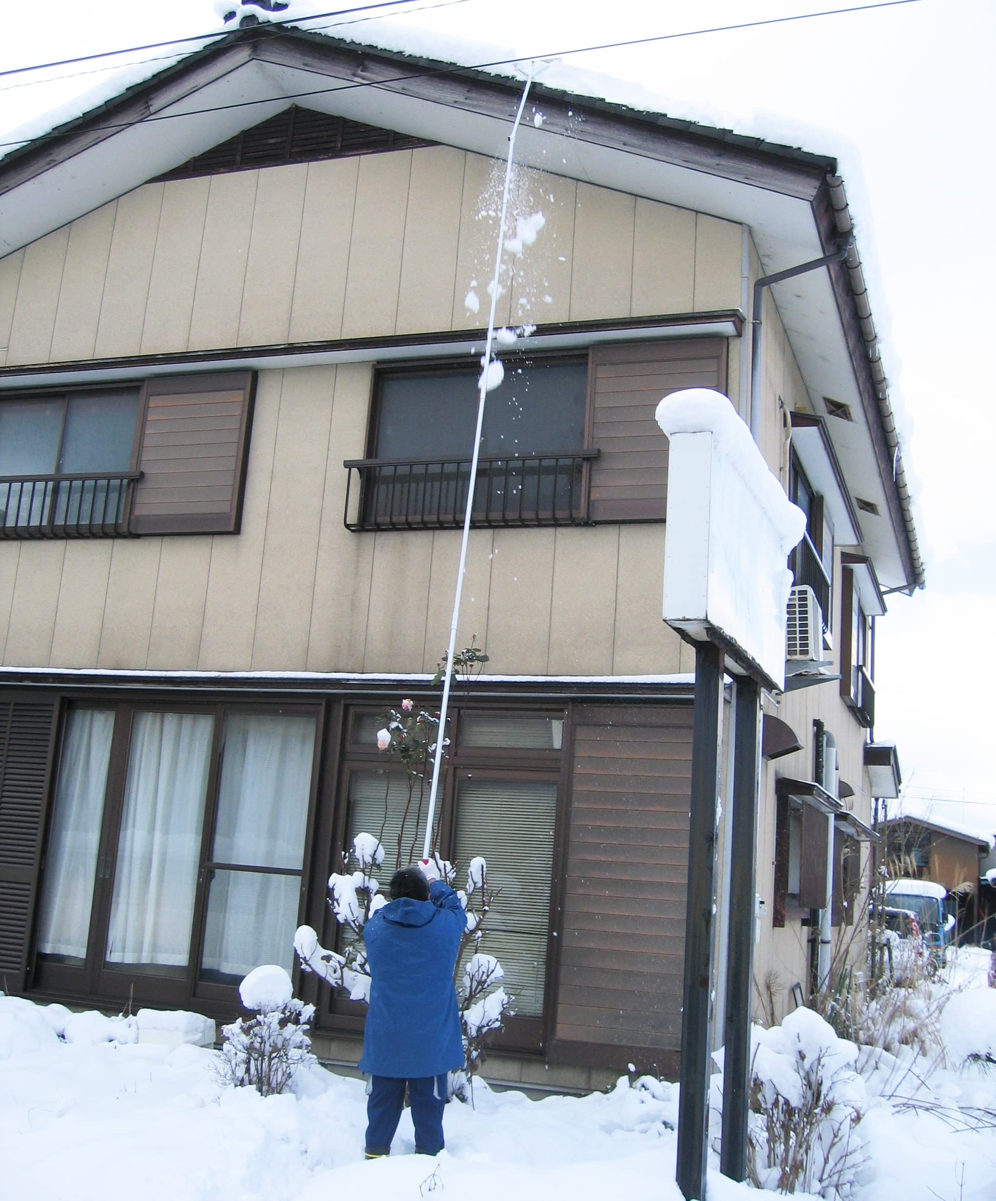 9280014 大竹産業 雪落とし 雪庇落とし つらら落とし 日本製 アルミ 軽量 雪おとし 除雪 雪かき 安全 多機能 6メートル 長さ調整可 シルバー