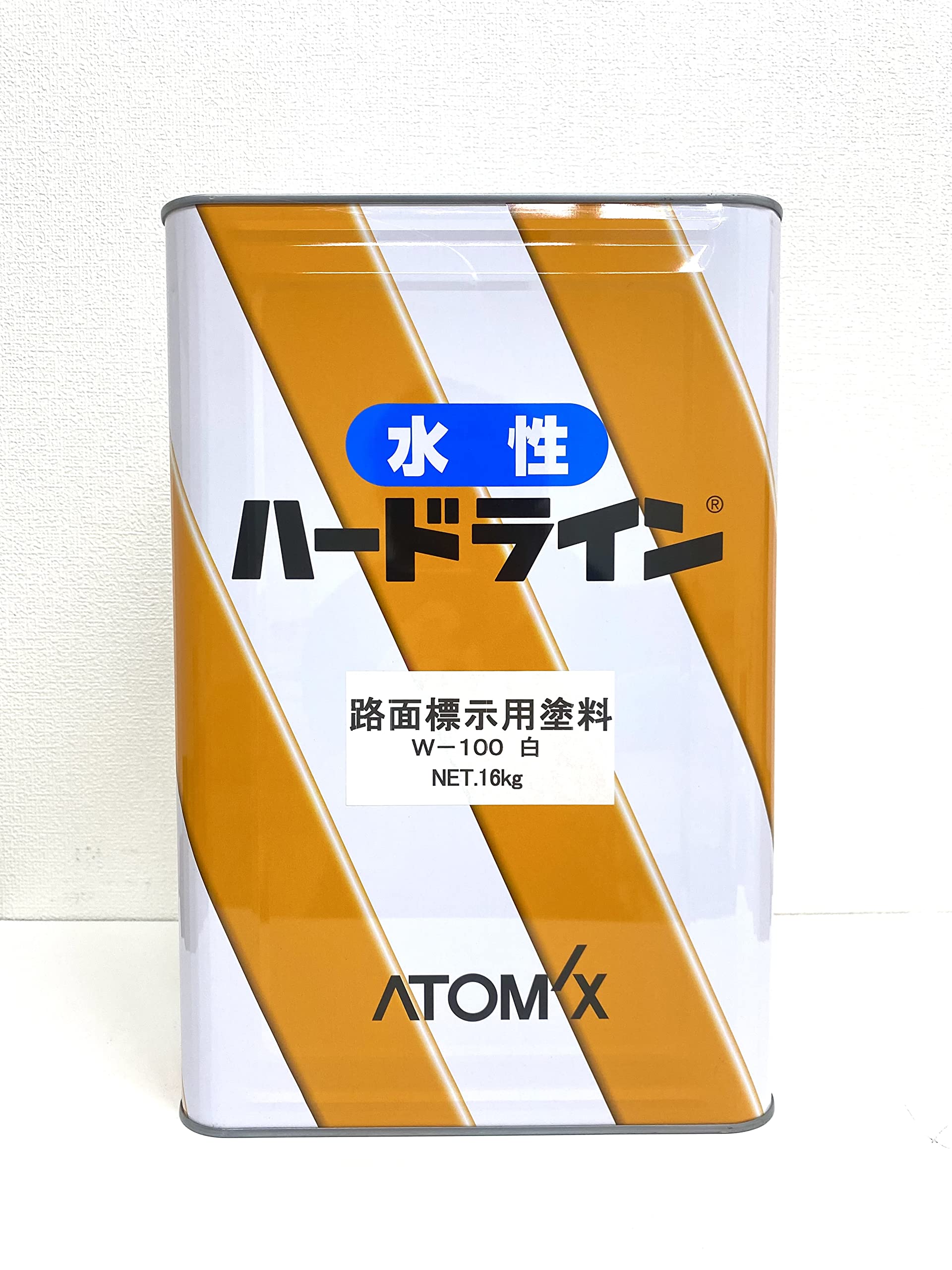 4580682149977 アトミクス(Atomix) 水性ライン塗料 水性ハードラインW-100 白 16kg