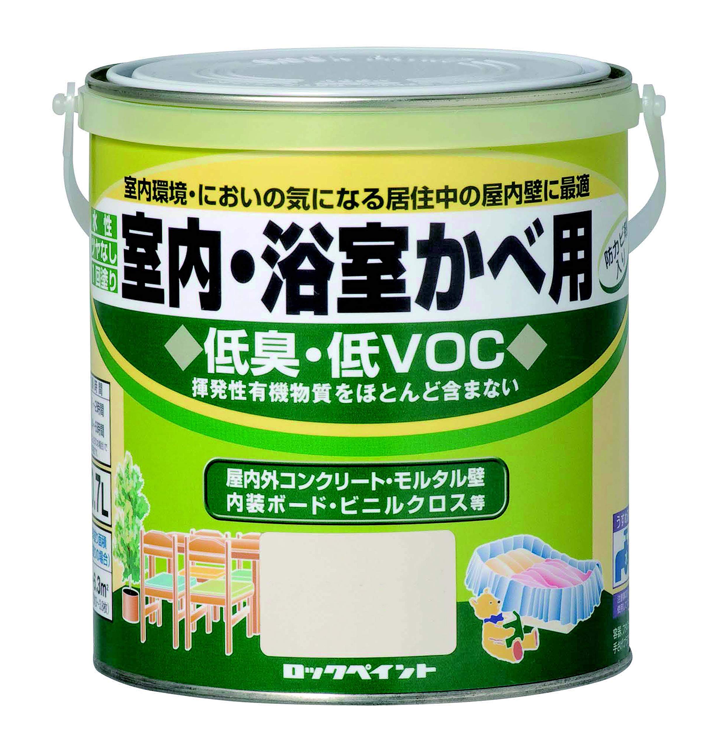 H31-0550-6S ロックペイント 水性ツヤ消し塗料 室内・浴室カベ用 1.6L H31-0550-6S ボーンホワイト