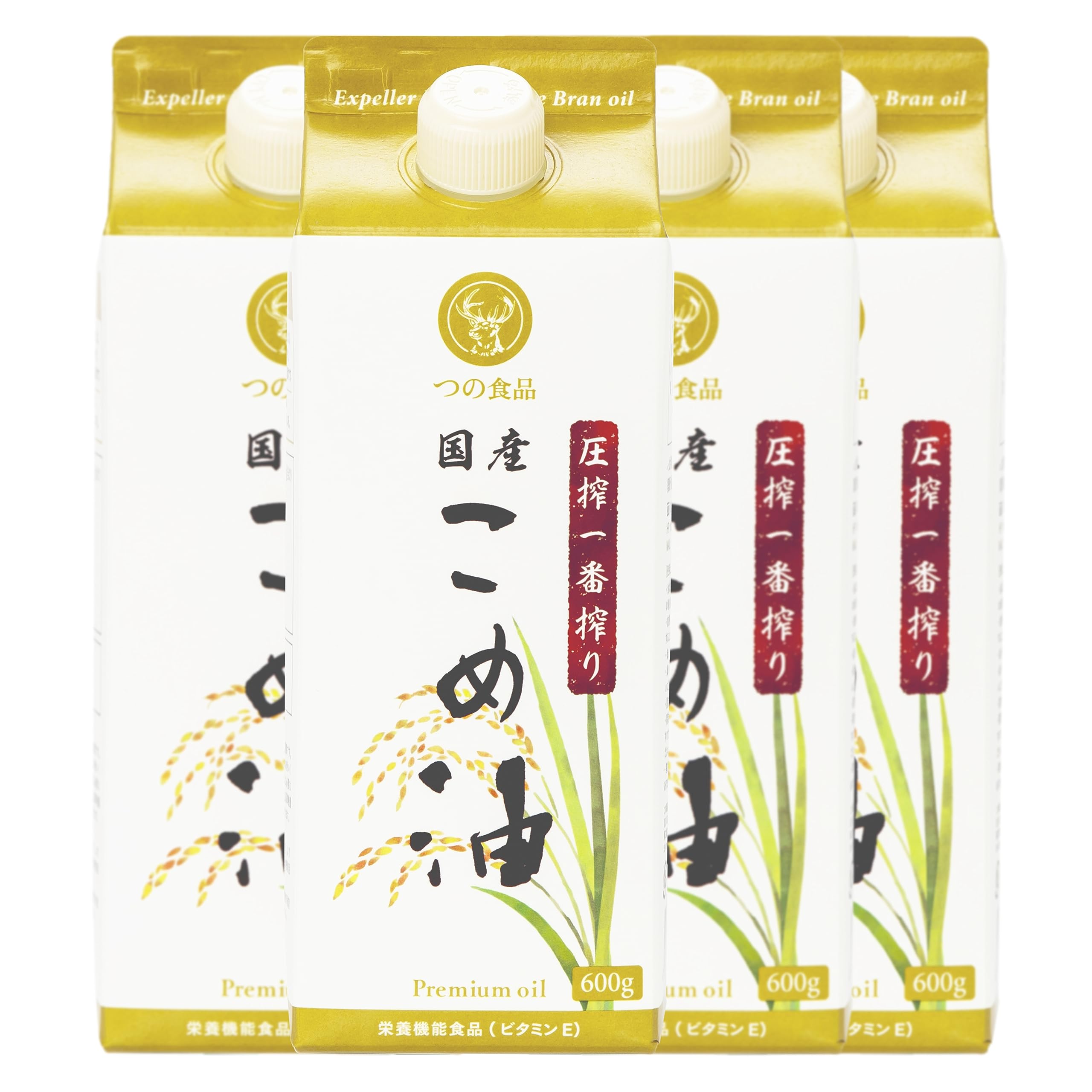 TSUNO 圧搾一番搾り 国産こめ油 紙パック 600g 4本セット