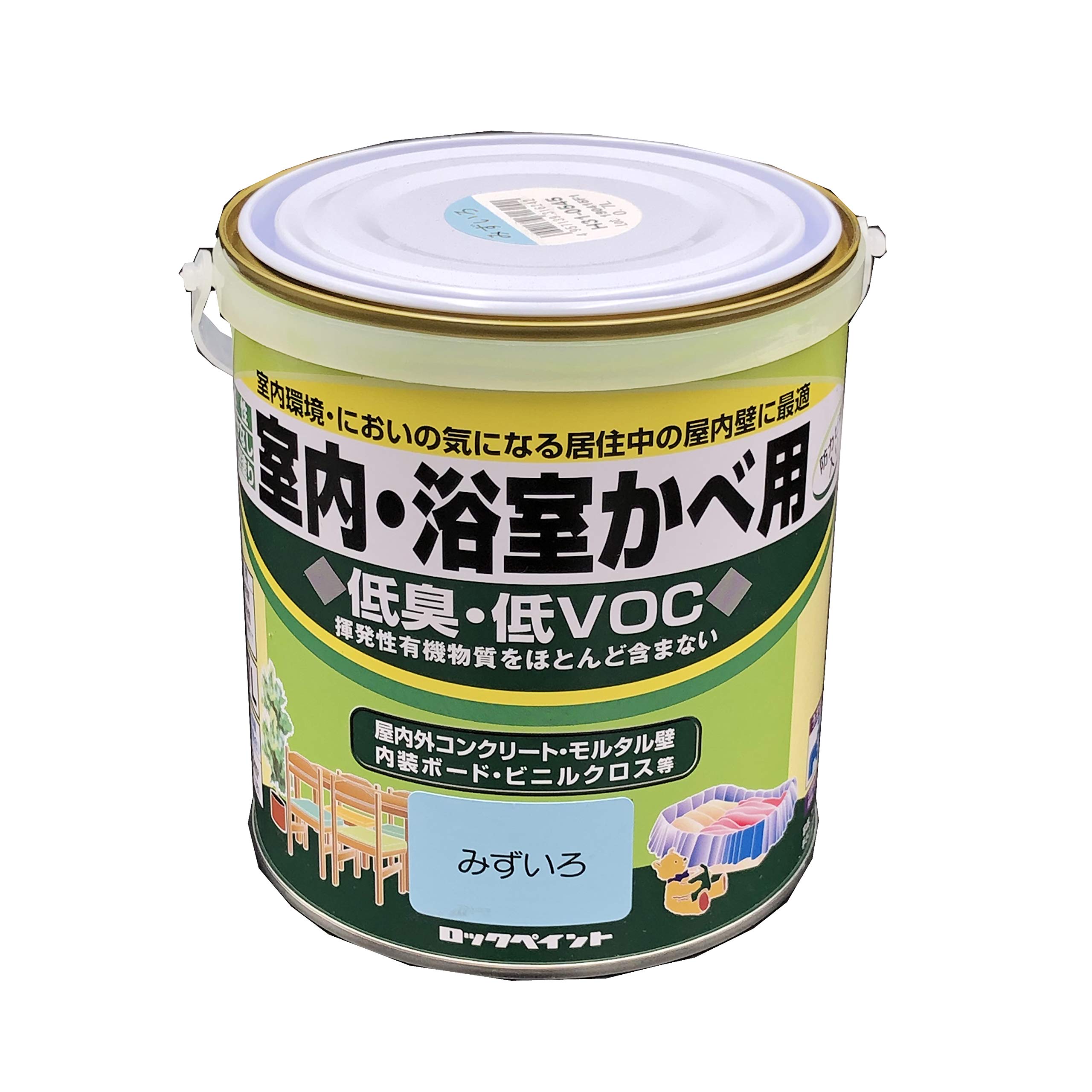 H31-0545-03 ロックペイント 水性ツヤ消し塗料 室内・浴室カベ用 0.7L H31-0545-03 みずいろ