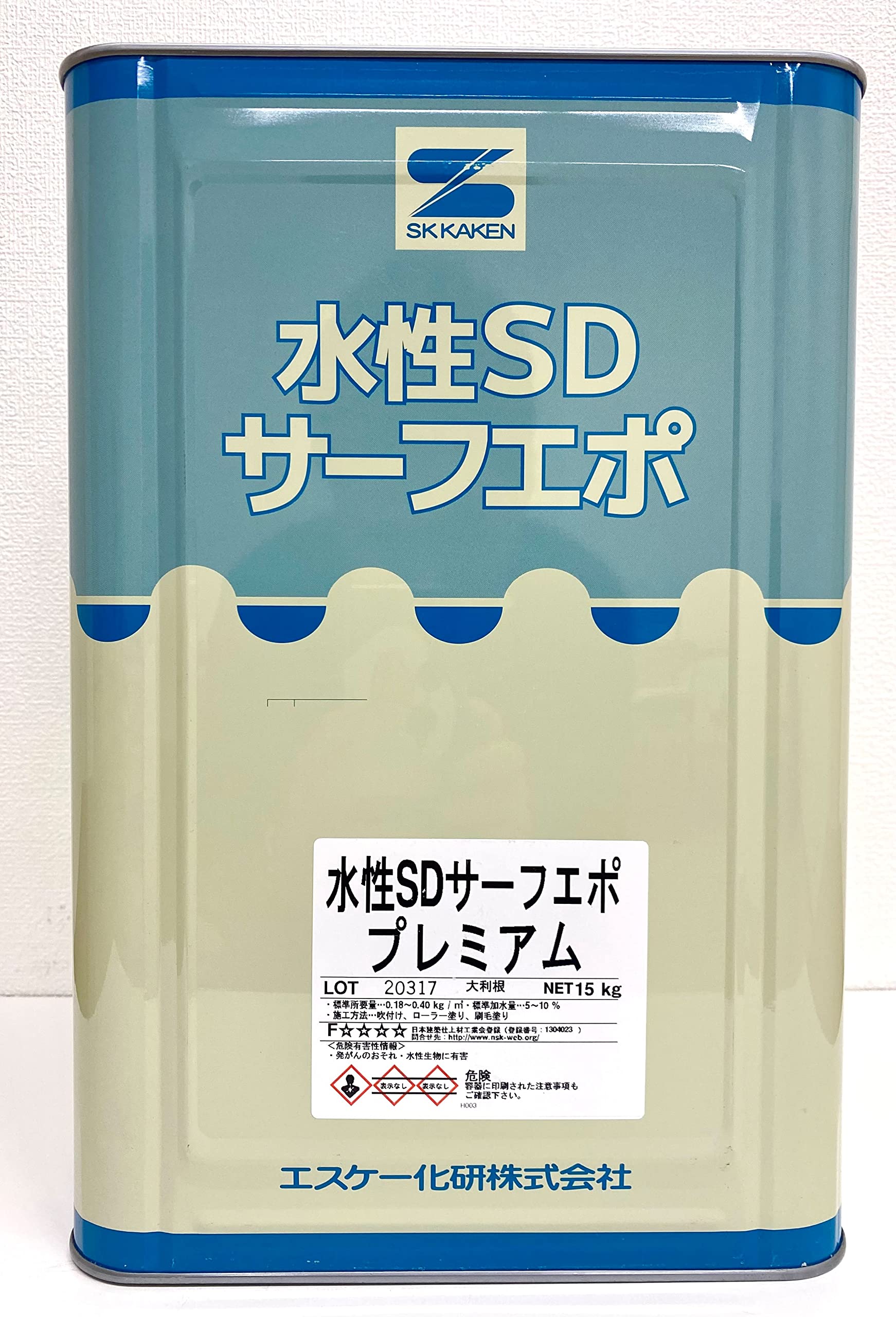 4580682149564 エスケー化研 下地調整下塗り材 水性SDサーフエポプレミアム 15kg 白