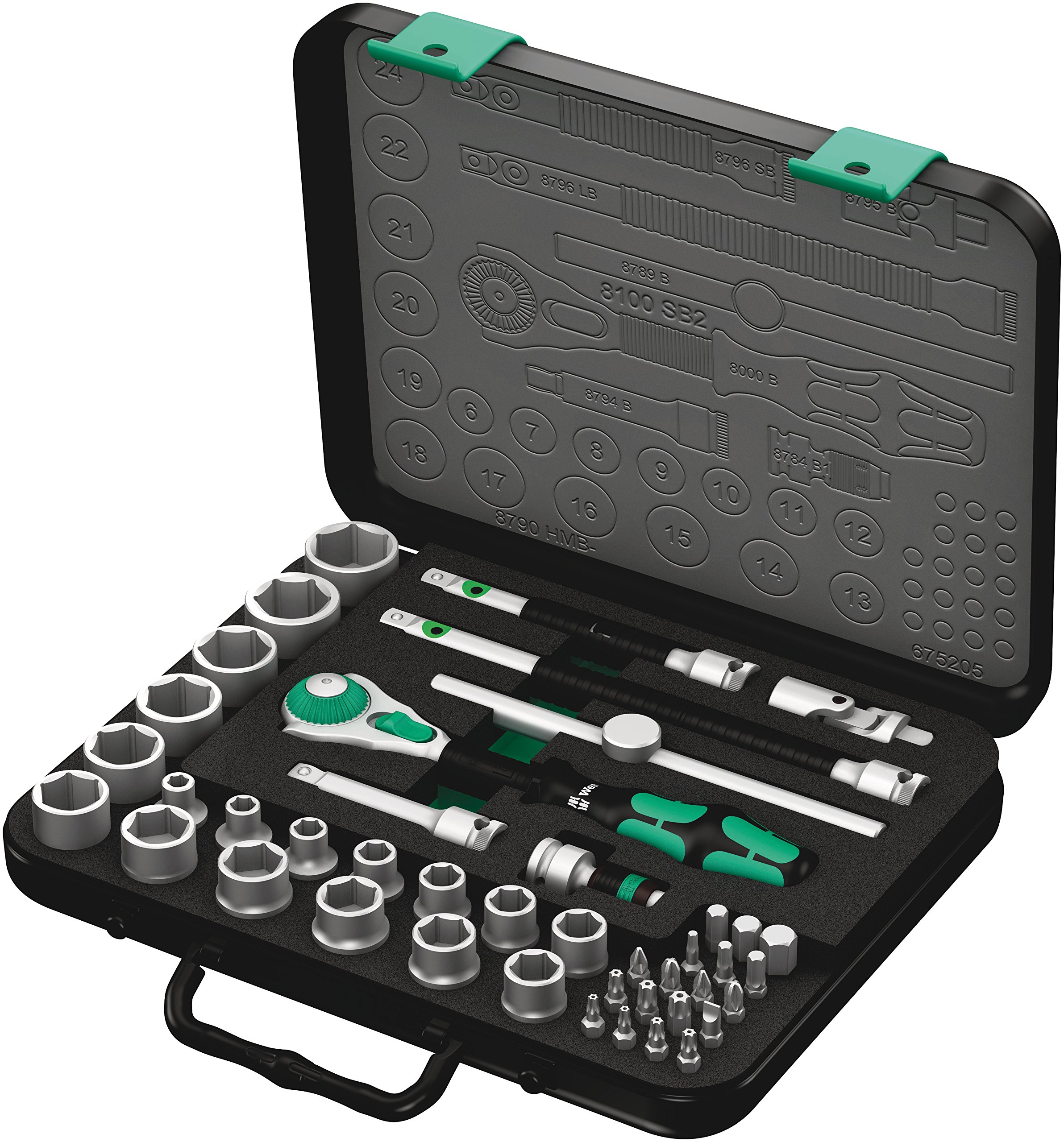 Wera(ヴェラ) 05003594001 | 8100 SB 2 Zyklop スピードラチェット3/8" セット, ミリ, 43点 【欠品中】