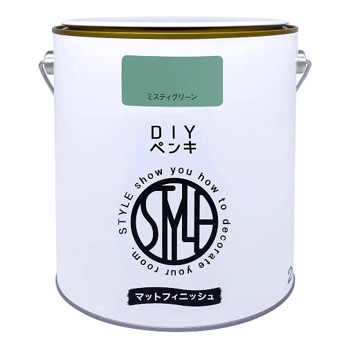 4976124887673 ニッペ ペンキ 塗料 STYLE DIYペンキ（缶タイプ） 2kg ミスティグリーン 水性 つやなし 屋内 日本製 4976124887673