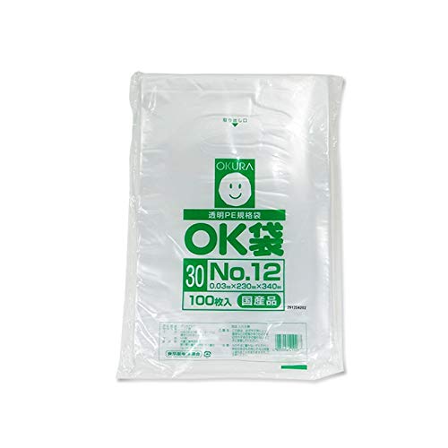 ＃３０ 大倉工業 OK規格袋#30 No.12 0.03×230×340 100枚入