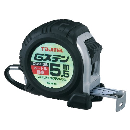 GSL2555BL タジマ(Tajima) コンベックス ステンレステープ5.5m×25mm Gステンロック25 GSL2555BL