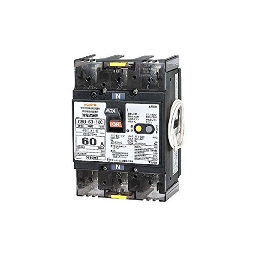 U6301KC6030V テンパール工業 単3中性線欠相保護付漏電遮断器 OC付 60A 30mA リード線付 U6301KC6030V