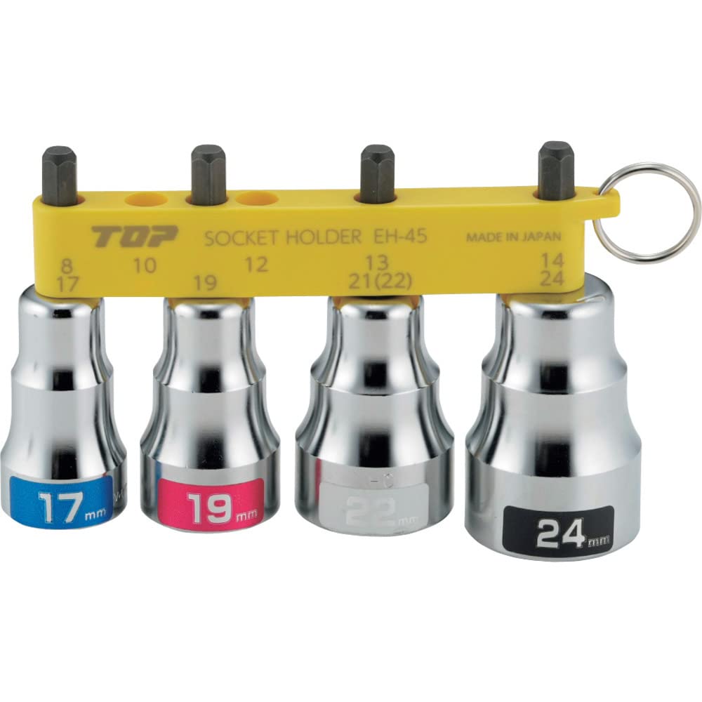EHS-1724HS トップ工業 (TOP) インパクト ショートソケット 4本組セット 17mm 19mm 21mm 24mm ホルダー付 ビット 建築 工具 鳶道具 EHS-1724HS 燕三条 日本製