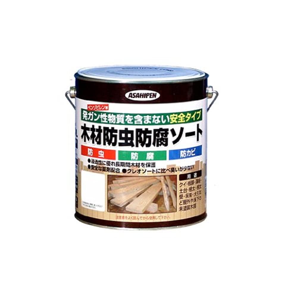 4970925530851 アサヒペン 塗料 ペンキ 木材防虫防腐ソート 2.5L 透明 クリヤ 油性 木部用 防カビ 防虫 防腐 防蟻 日本製