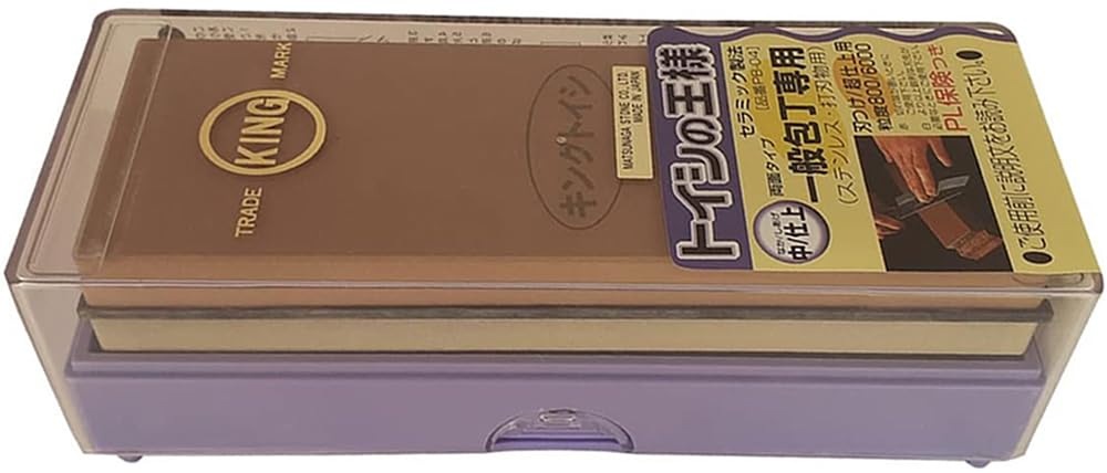 300510 キング砥石 キング トイシの王様 PB-04(一般包丁専用) 185X63X25 粒度:#800/#6000 刃つけ/超仕上用