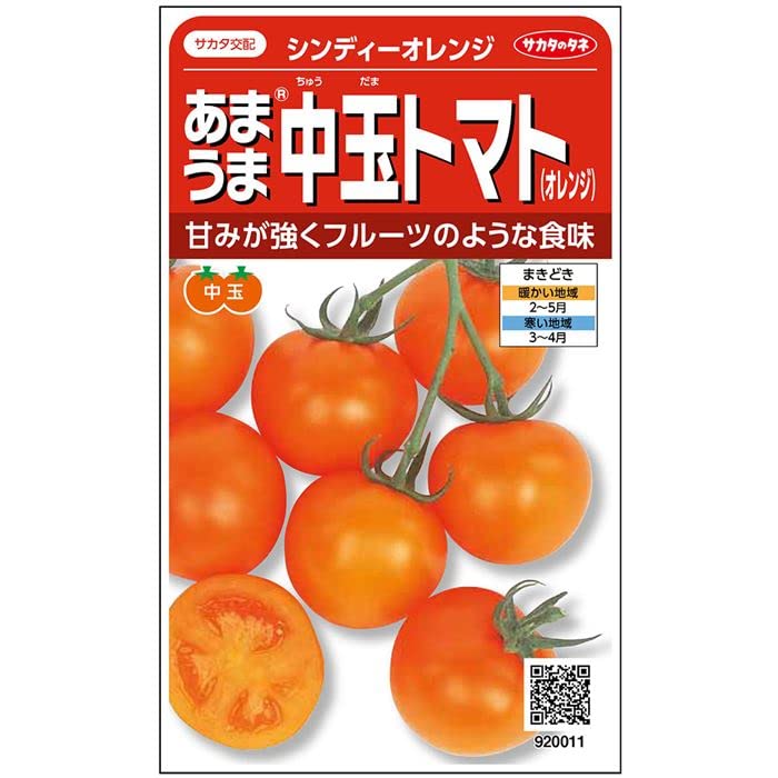 920011 サカタのタネ 実咲野菜0011 あまうま中玉トマト(オレンジ) シンディーオレンジ