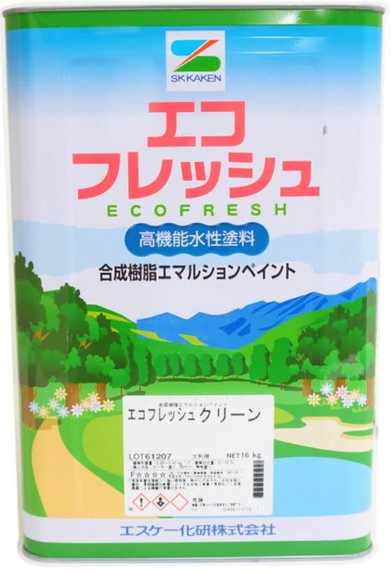 4580682149540 エスケー化研 屋内用水性塗料 エコフレッシュクリーン艶消し 白 16kg