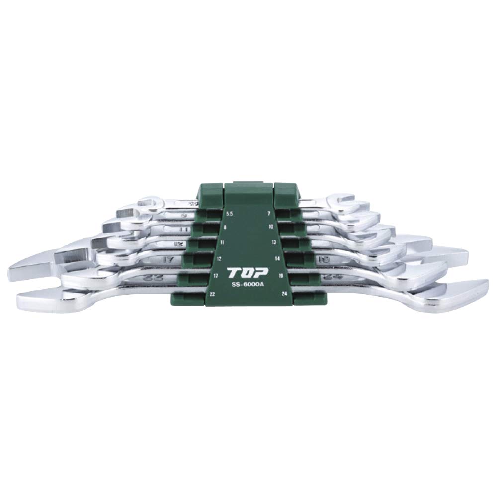 SS-6000A トップ工業 (TOP) ライナー スパナセット ヤリ形 6丁組 軽量 薄型 ホルダー付 工具セット SS-6000A 燕三条 日本製