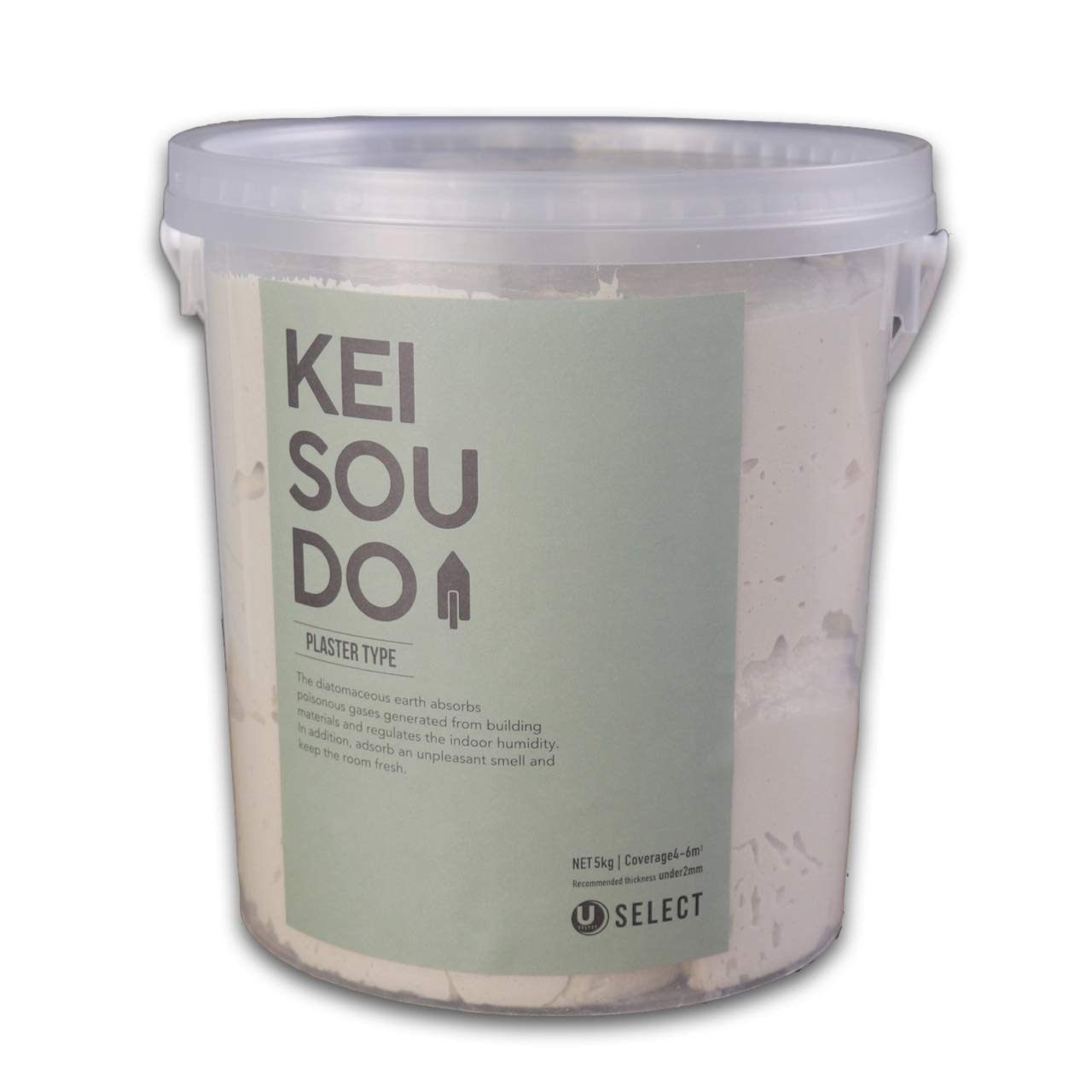 PL052293C U-SELECT(ユーセレクト) 珪藻土 左官 塗り壁 壁材 塗料 KEISOUDO PLASTER TYPE 5kg CREAM