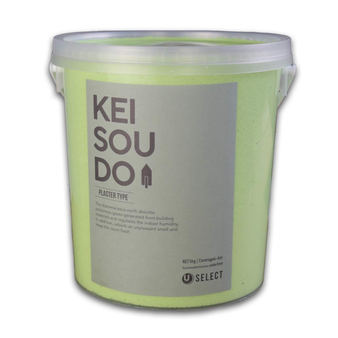 PL053780L U-SELECT(ユーセレクト) 珪藻土 左官 塗り壁 壁材 塗料 KEISOUDO PLASTER TYPE 5kg PISTACHIO