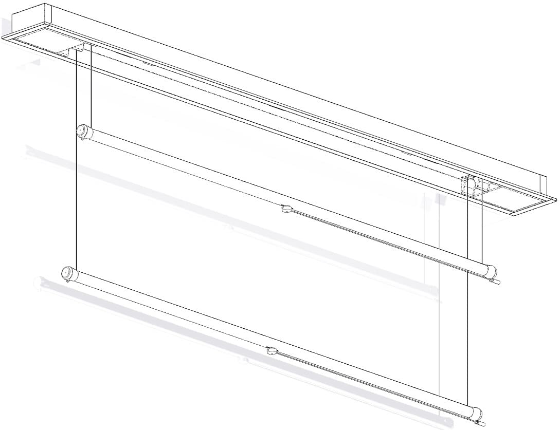 MRH-2W-12-UG モリテックスチール 室内物干し ルームハンガー ダブルポール埋込枠付き MRH-2W-12-UG ホワイト