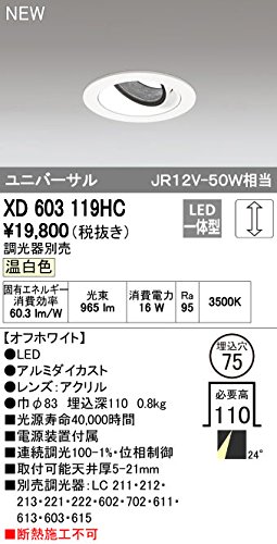 XD603119HC オーデリック 店舗・施設用照明 テクニカルライト ダウンライト【XD 603 119HC】XD603119HC