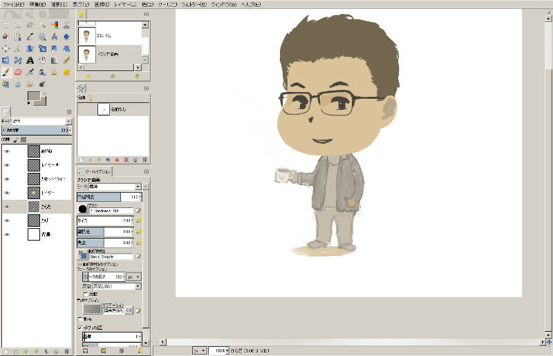 Gimp2 8 イラストの描き方 プロフィール画像作成講座 ジョッパリ ダイエット ワールド